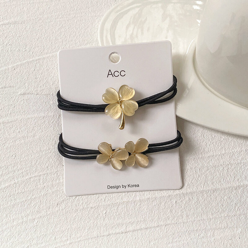 The most popular high-elastic hair band, elastic hair band and headband (four-leaf clover+butterfly)