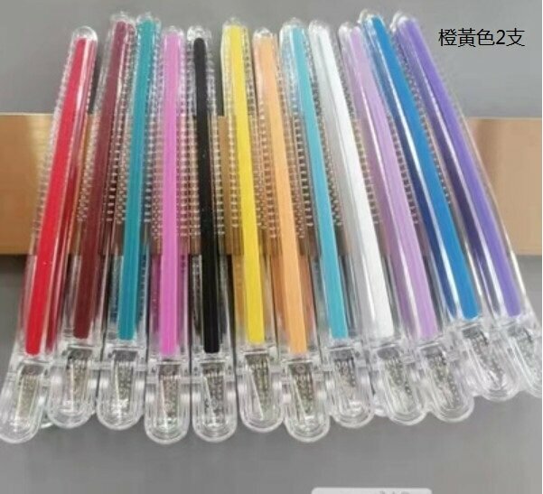 Hot style seamless crystal hair clips (2 pieces in orange color)