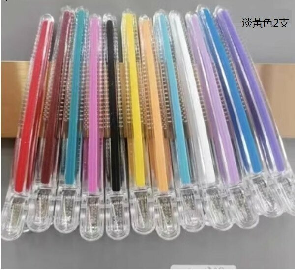 Hot style seamless crystal hair clips (light yellow 2 pieces)