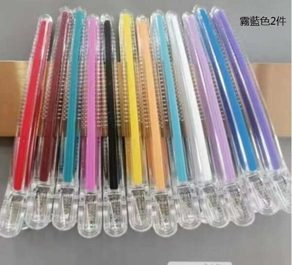 Hot style seamless crystal hair clips (2 pieces in foggy blue)