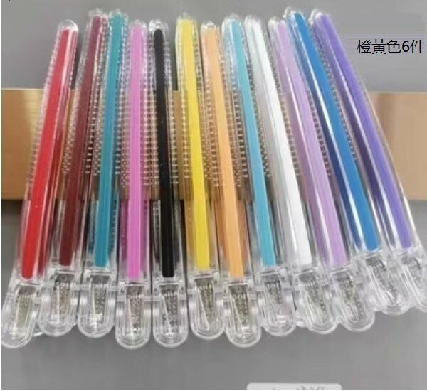 Hot style seamless crystal hair clips (orange 6 pieces)