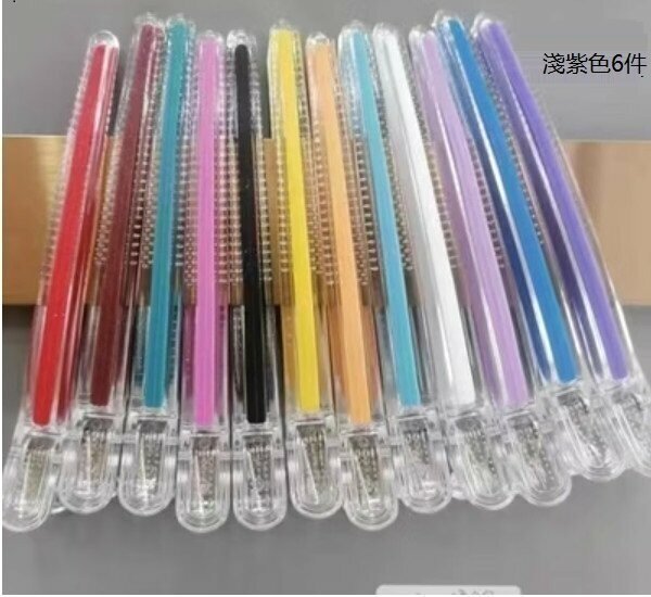 Hot style seamless crystal hair clips (6 pieces in light purple)