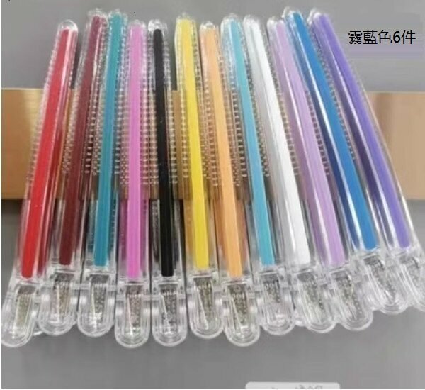 Hot style seamless crystal hair clips (6 pieces in foggy blue)