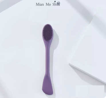 Popular facial mask brush facial cleansing brush (playful grape purple double-ended mask brush)