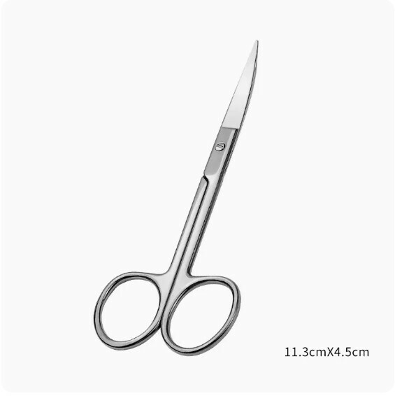 Popular stainless steel eyebrow and nose hair scissors (curved blade scissors)