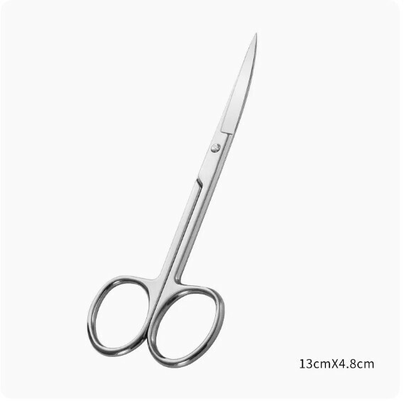Popular stainless steel eyebrow and nose hair scissors (medium curved blade scissors)