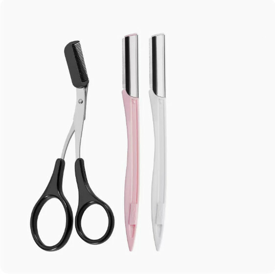 The most popular and safe eyebrow trimming tool (eyebrow comb + macro eyebrow razor 2-piece set)