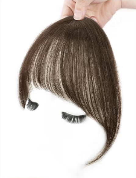 Popular 1-pack 6G split French bangs (light brown) (Specifications: length 12CM)