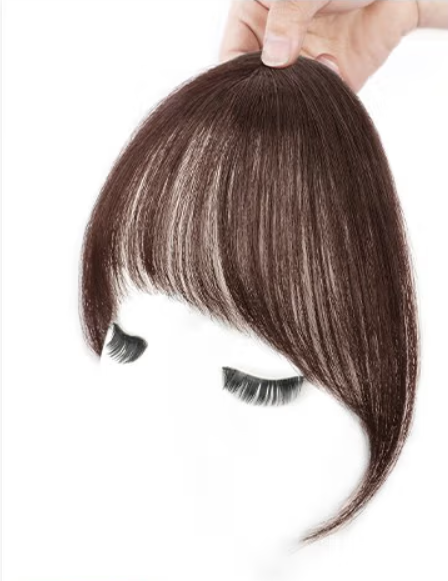 Hot style 1 pack 6G split French bangs (mocha brown) (specification: length 12CM)
