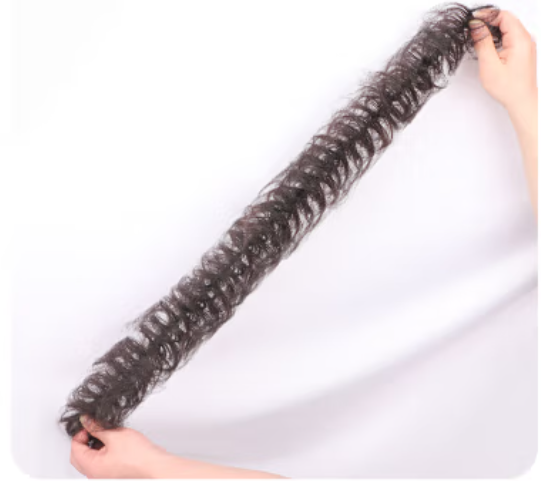 Popular 1 piece ball head caterpillar hair tie (natural color/natural black/dark brown/light brown) (specification: gross weight 300g) (please contact customer service to confirm the delivery color after placing the order)