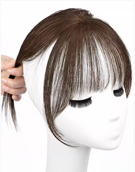 Popular 1-pack heart-shaped 3D air bangs (natural color/mocha brown) (specifications: length about 25CM) (please contact customer service to confirm the delivery color after placing the order)