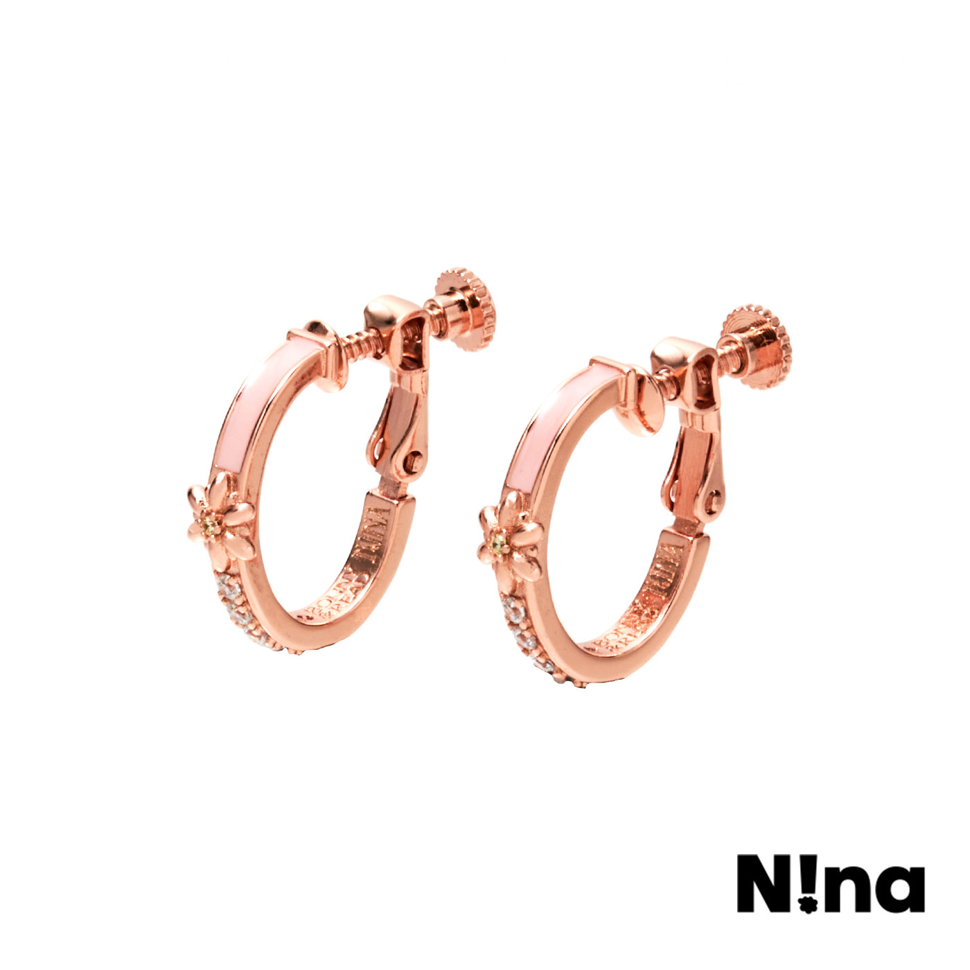 平價飾品,Nina聯名款,花,夾式耳環
