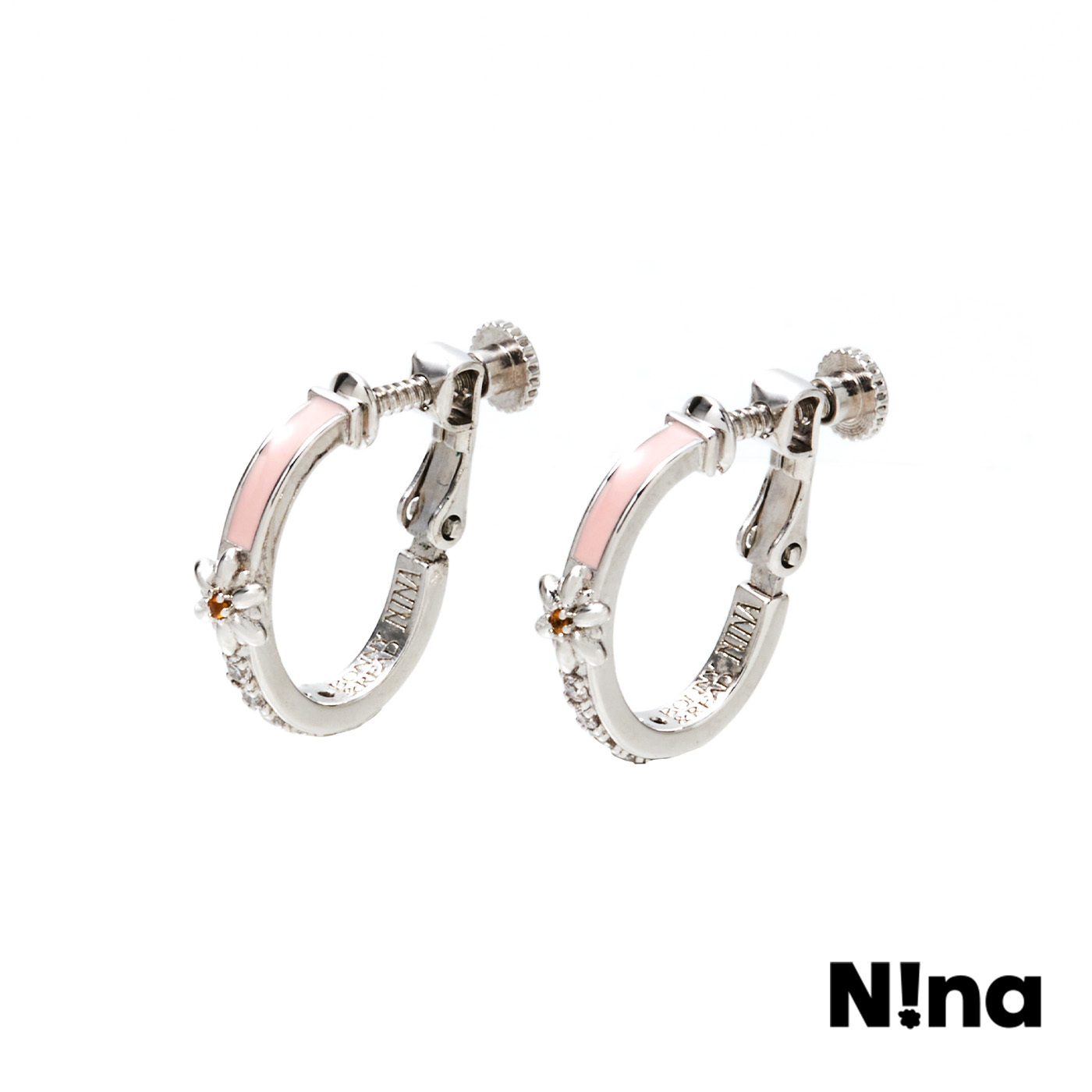 平價飾品,Nina聯名款,花,夾式耳環