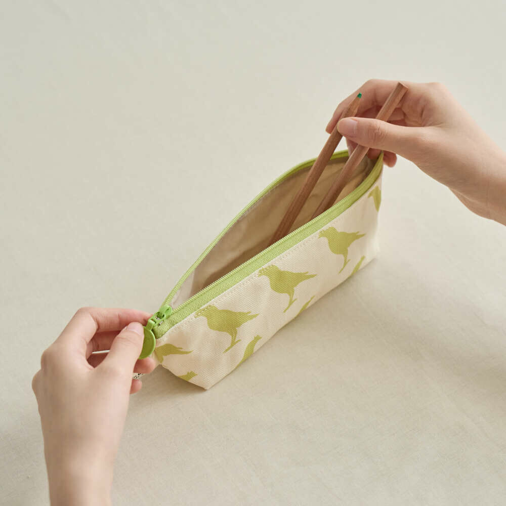 Pencil Case/Crested Myna No.5/Cherry Blossom