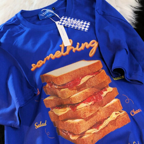Hot Selling Salt Cool Style Short Sleeve T-Shirt [Blue] [S-XL Size] (Please contact customer service to confirm the delivery size after placing the order)