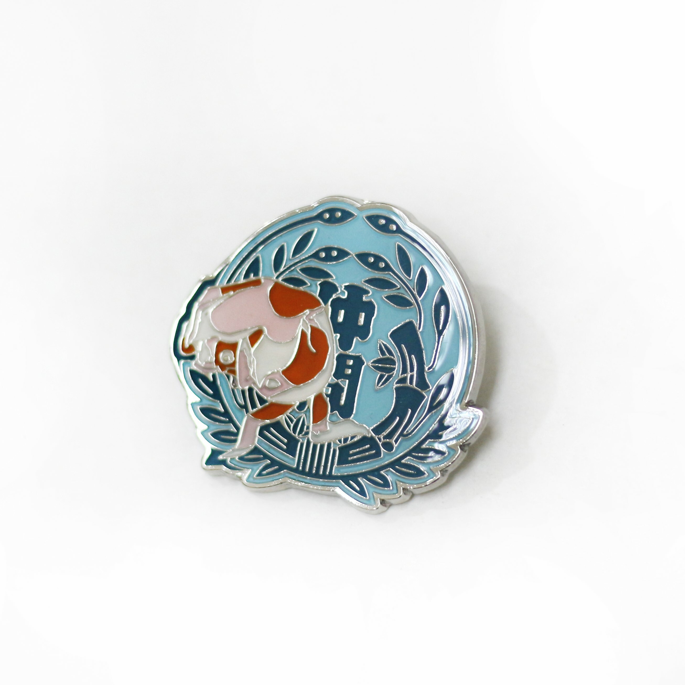 浮世繪金魚商標金屬徽章