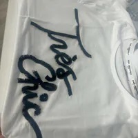 [S] KARL LAGERFELD BONJOUR FRINGE TEE,WHITE/BLACK, L4WHA071-WHB (SKL1064)