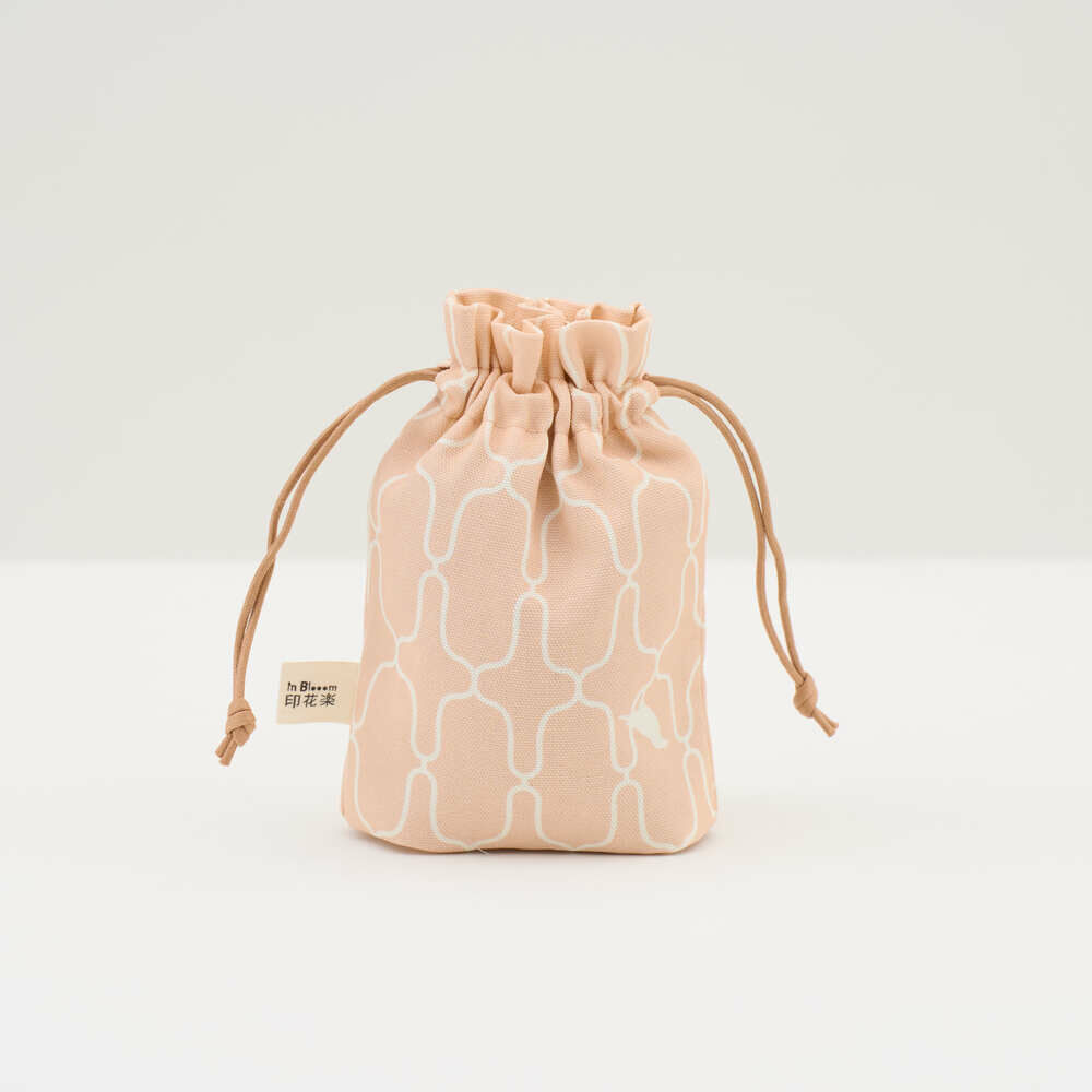 Small Purse-String Bag/Old Iron Window Frame No. 5/Coral Reef