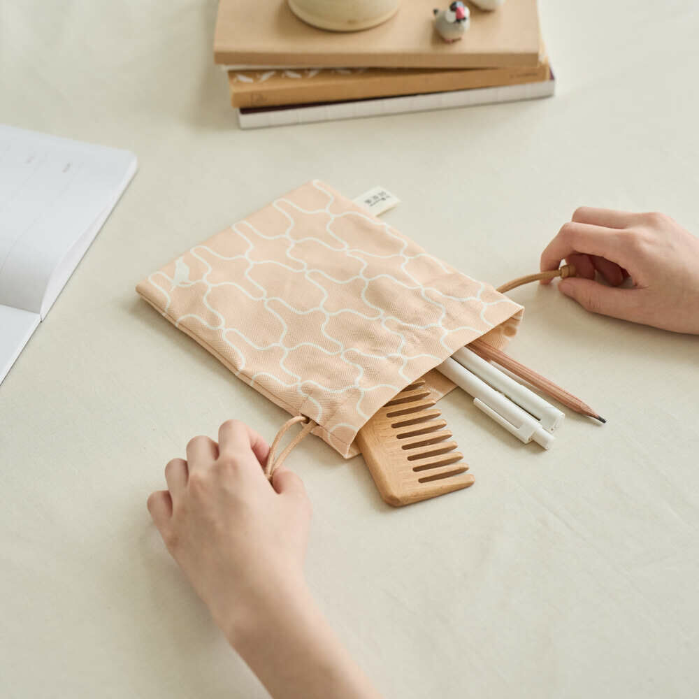 Small Purse-String Bag/Old Iron Window Frame No. 5/Coral Reef