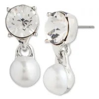 [S] GIVENCHY 07G00594 CRYSTAL PEARL EARRINGS,SILVER, 642447713855 (SZZ458)