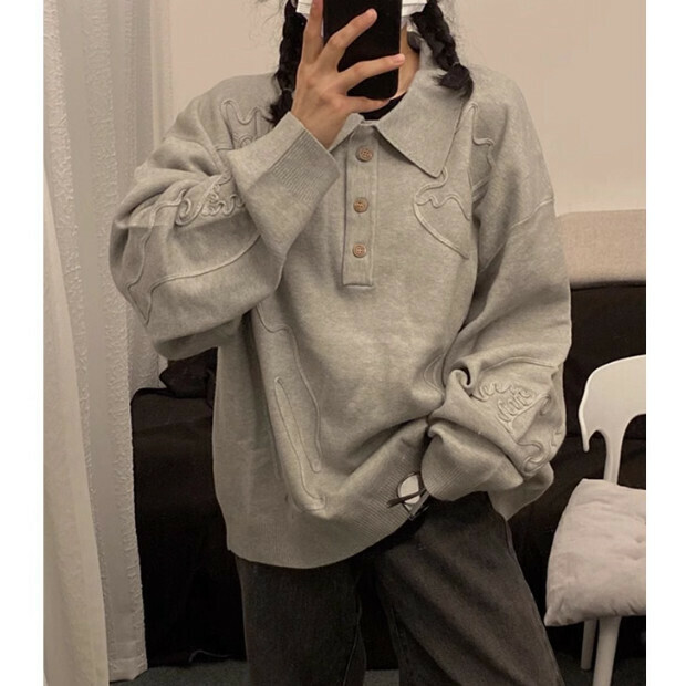Hot selling sweater tops [grey] sizes [S to XL] [please contact customer service to confirm the delivery size after placing the order]