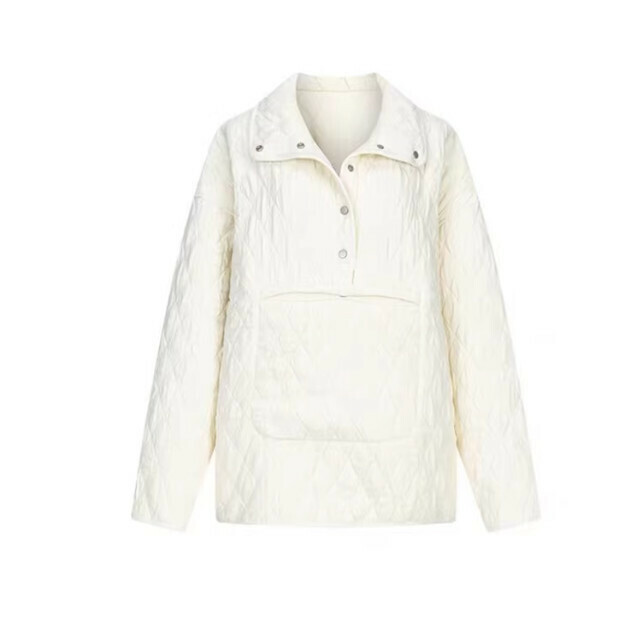 熱賣菱格棉服【米白色】尺碼【S碼—XL碼】【下單後請聯絡客服確認發貨尺碼】