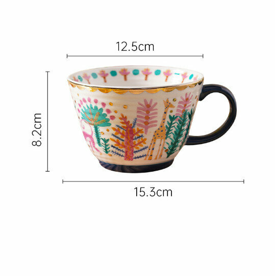 熱推陶瓷杯【C款長頸鹿】（容量:520ml）