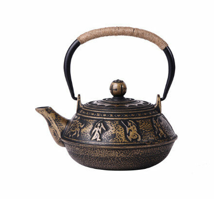Hot recommended teapot, cast iron kettle, uncoated tea set (Specification: Warring States Policy)