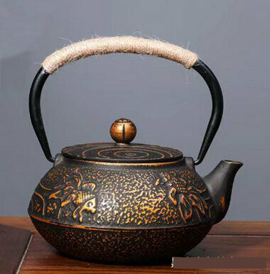 Hot recommended teapot cast iron kettle uncoated tea set (specification: goldfish)