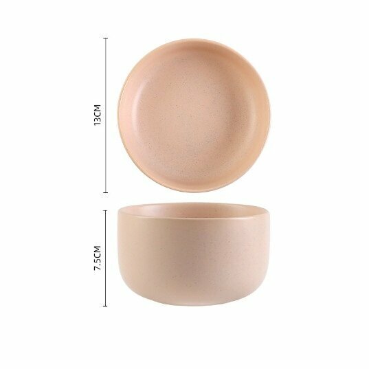 Hot recommended salad bowl, steak, Western plate, soup bowl, eating bowl, cooking plate [5-inch medium bowl-pink]