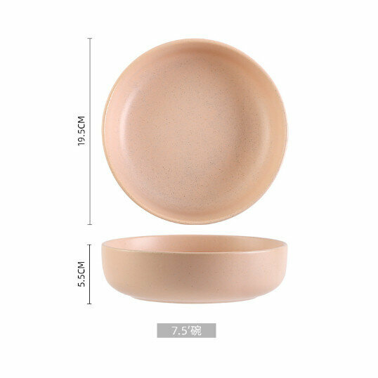 Hot recommendation salad bowl, steak, Western plate, soup bowl, eating bowl, cooking plate [7.5-inch large bowl-pink]