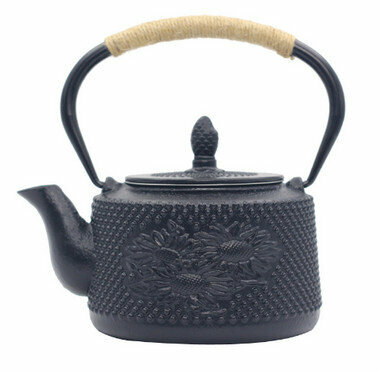 Hot recommended teapot, cast iron kettle, uncoated tea set (specification: sunflower iron kettle)