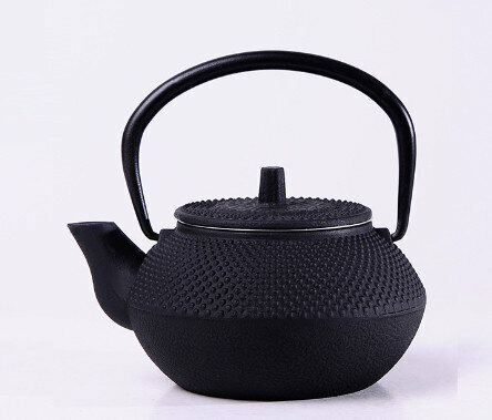 Hot push kung fu teapot iron kettle (specifications: kettle width is about 12cm, spout diameter is about 6.3cm, handle height is about 12cm, base diameter is about 7cm, pot height is about 7cm (black)