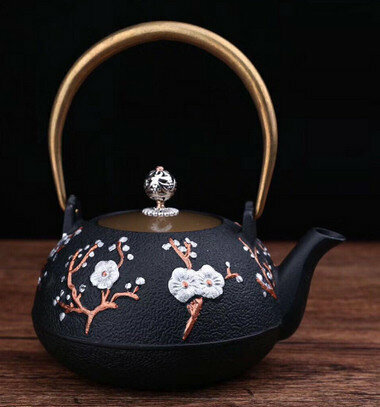 Hotly recommended old iron kettle for tea kettle and kettle without coating (specification: double copper kettle (1.4L))