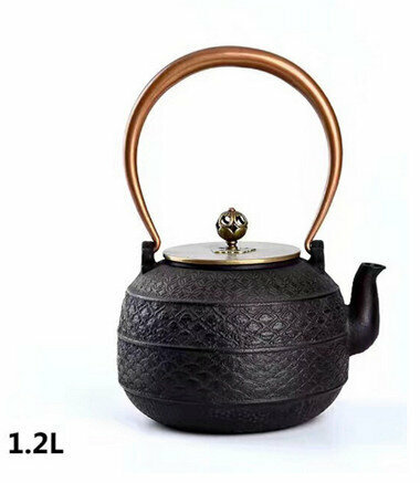 Hot-recommended old iron kettle for tea kettle and kettle without coating (Specification: God of Wealth Lucky Bag (1.4L))