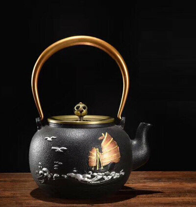 Hot-recommended old iron kettle for tea kettle and kettle without coating (Specifications: Painted Smooth Sailing (1.4L))
