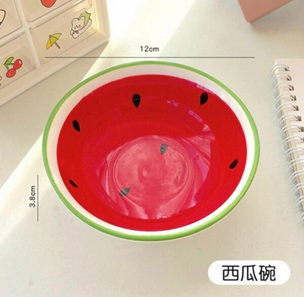 熱推陶瓷手繪兒童吃飯餐具【西瓜碗】