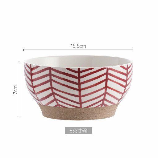 Hotly recommended hand-painted ceramic bowl noodle soup bowl rice bowl [6-inch leaf veins]