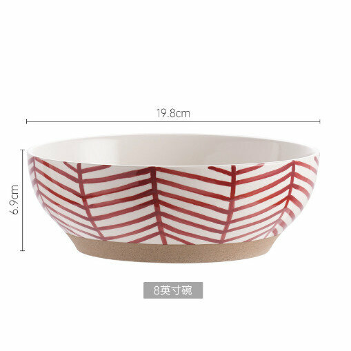 Hotly recommended hand-painted ceramic bowl noodle soup bowl rice bowl [8-inch leaf veins]