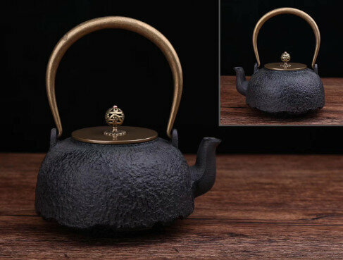 Hot-recommended old iron kettle for tea kettle and kettle without coating (Specifications: Rock Muscle Pot (1.4L))