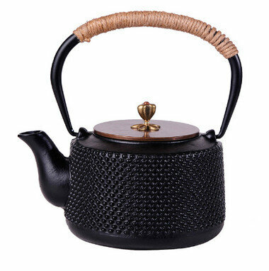 Hot push iron uncoated iron teapot (specification: wooden barrel 1L)