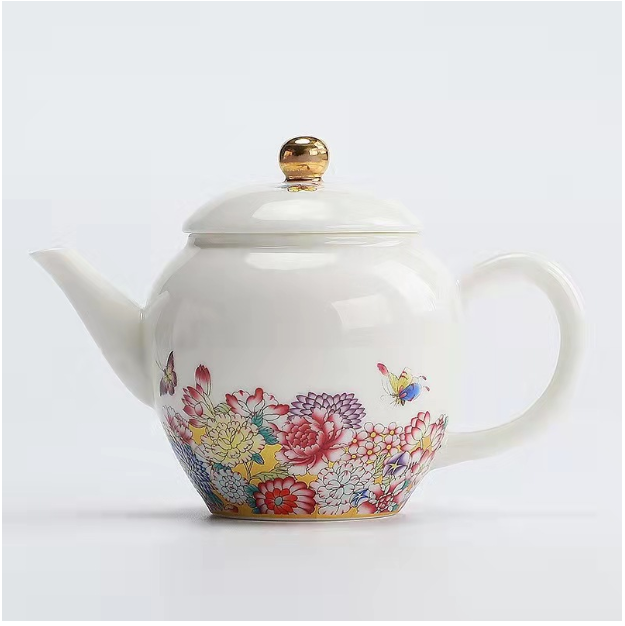Hot Recommendation Suet Fat Jade Porcelain Kung Fu Teapot (Style 1)