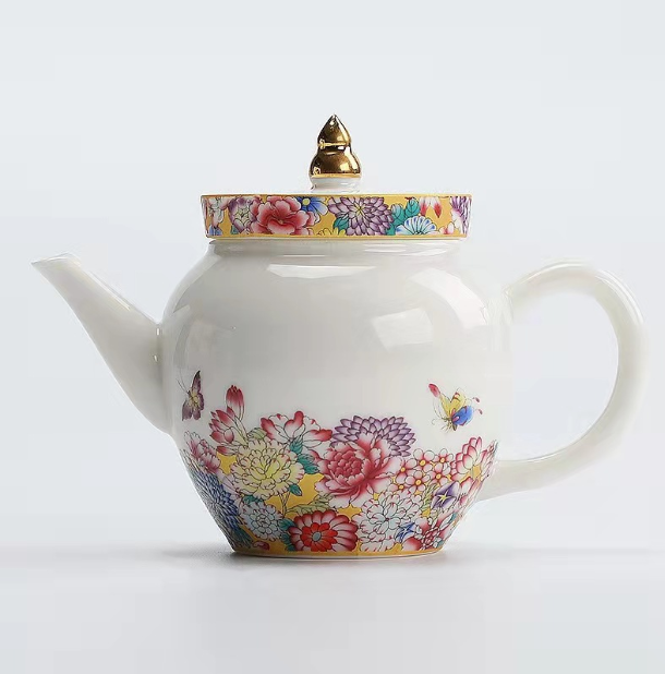 Hot Recommendation Suet Fat Jade Porcelain Kung Fu Teapot (Style 4)
