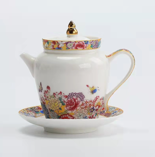 Hot Recommended Suet Jade Porcelain Kung Fu Teapot (Style 7)