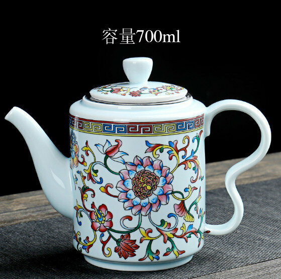 Popular classic large-capacity teapot (single pot with colorful twig handle) [size: length 19.5cm*height 14.5cm]