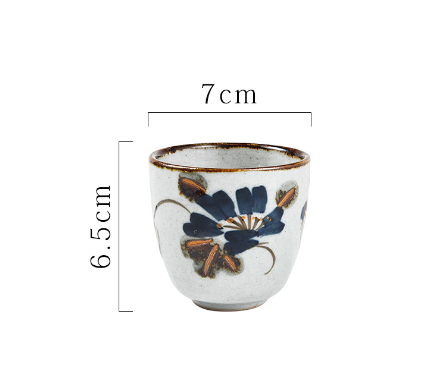 Hot push soup cup tea cup ceramic water cup (Stone Flower 2.75 soup cup 100ml)