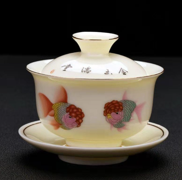 Hot push teapot (jewel yellow fish bowl [length 9.7cm*height 9.5cm, capacity 135ml])