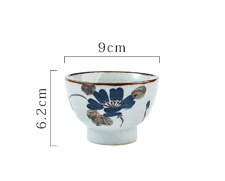 熱推湯吞杯茶杯陶瓷水杯（石頭花3.5高腳茶杯150ml）