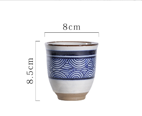 熱推湯吞杯茶杯陶瓷水杯（祥雲藍茶杯200ml）