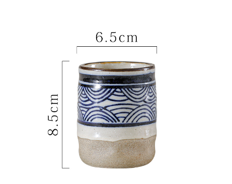 熱推湯吞杯茶杯陶瓷水杯（祥雲藍湯吞杯200ml）